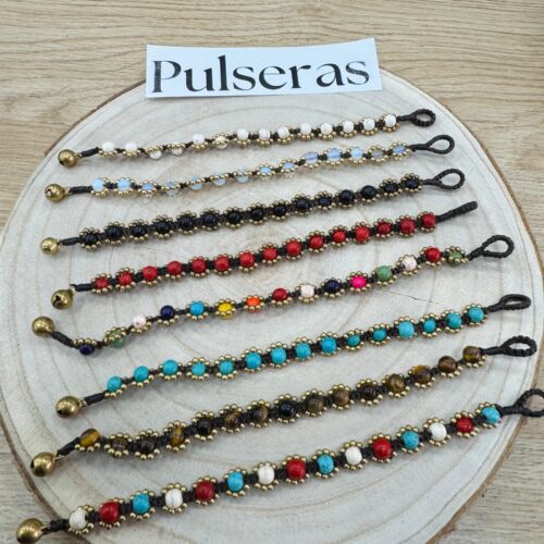 Pulsera Tailandia  Bolitas Flores