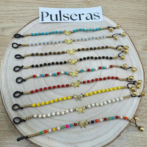 Pulsera Tailandia  Bolitas Mariposa