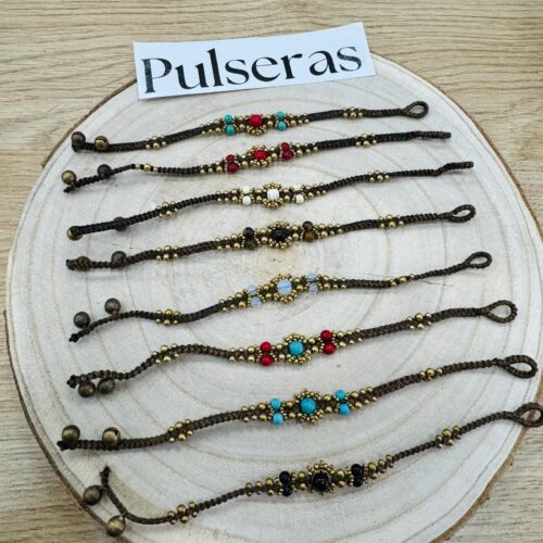 Pulsera Tailandia  Bolitas Flores