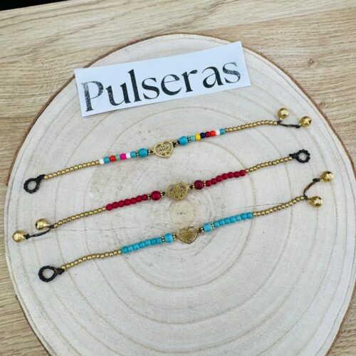 Pulsera Tailandia  Bolitas Charm Corazón