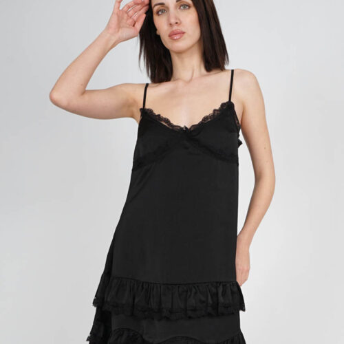 Vestido Tirantes Detalle Encaje y Volantes