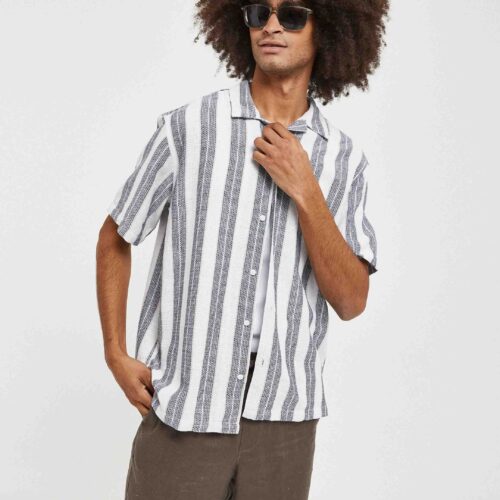 Camisa Manga Corta Rayas Azules