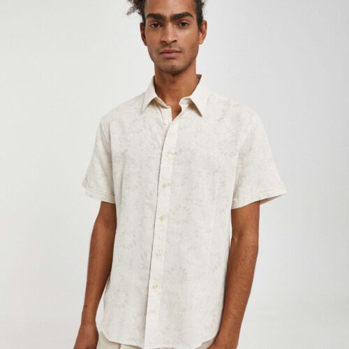 Camisa con Relieve Beige