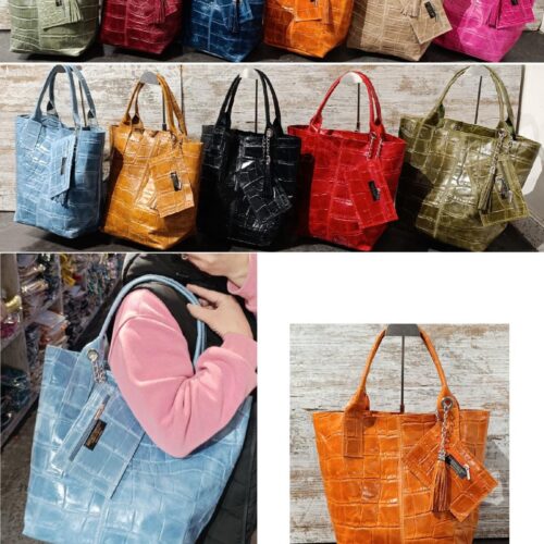 Bolso Shopper Piel con Bolsito Efecto Coco