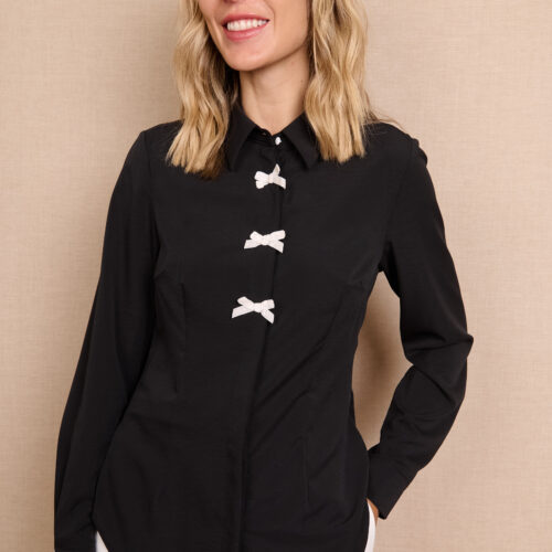 Camisa Negra Diseño Lazos