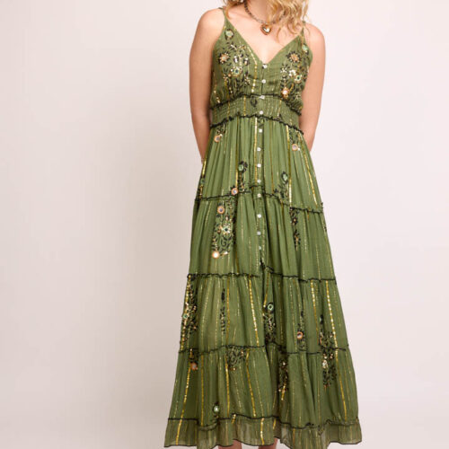 Vestido Tirantes Finos Camisero Blockprint