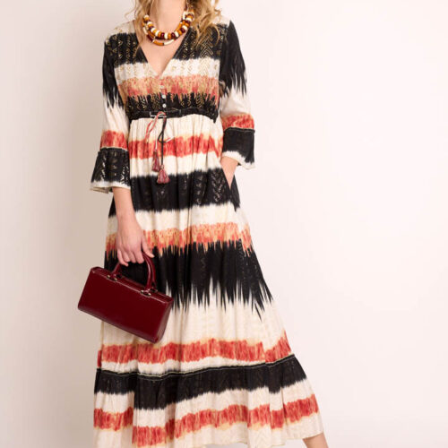 Vestido TieDye Lurex Bordado