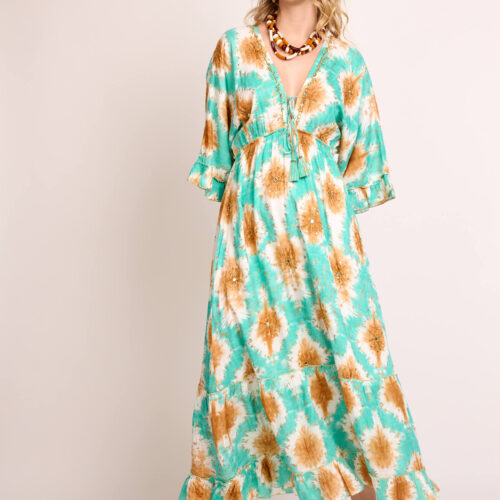 Vestido Largo TieDye Splash Bordado