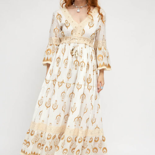 Vestido Gold Print Bordado