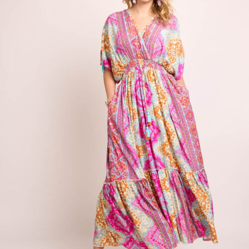 Vestido Estampado Hombro Caídos