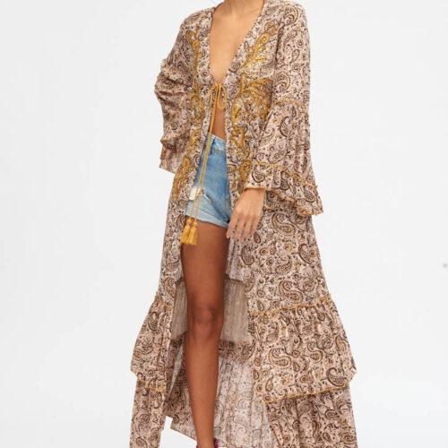 Kimono Estampado Cachemira Bordado