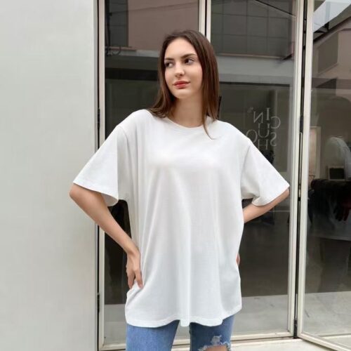 Camiseta Lisa Oversize Mujer