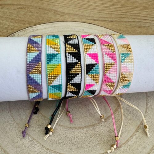 Pulsera Miyuki 7 Líneas Multicolor