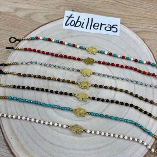 Tobillera Bolitas Detalle Dorado Elefante