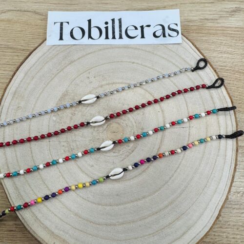 Tobillera Hilo Encerado Bolitas Concha