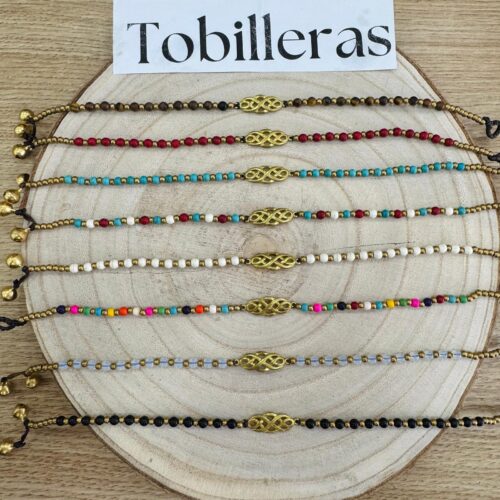 Tobillera Bolitas Detalle Dorado