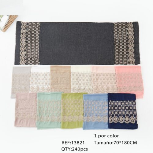 Fular Bordado Flores