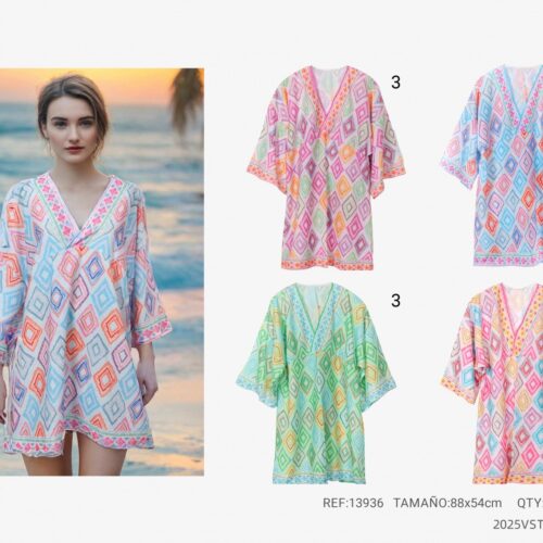 Vestido de Playa Estampado Geométrico