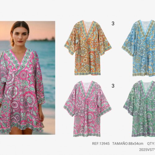 Vestido de Playa Estampado Étnico