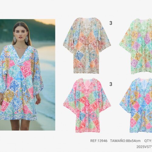 Vestido de Playa Estampado Étnico