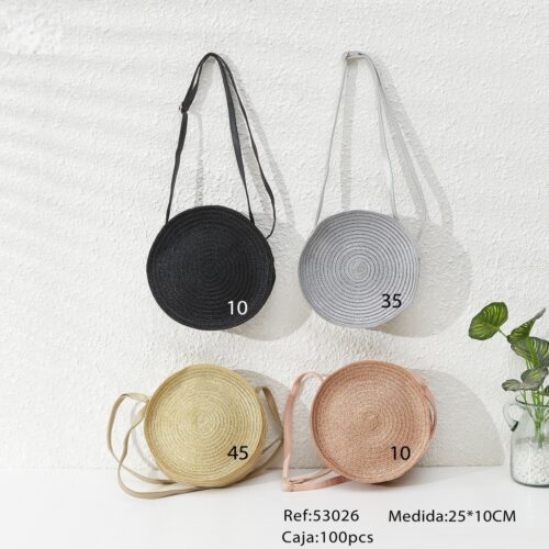 Bolso Redondo Efecto Metalizado