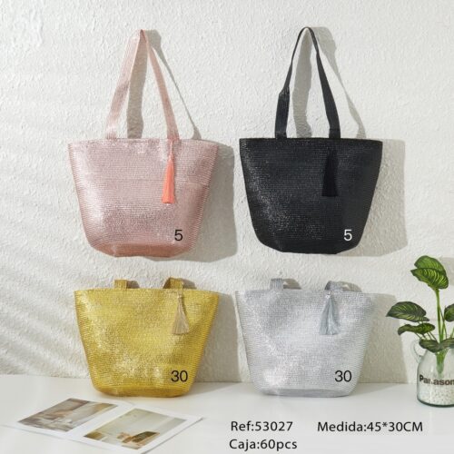 Bolso Efecto Metalizado Borla