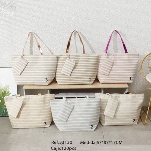 Bolso de Playa Estampado Rayas