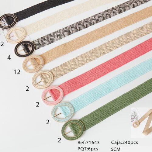 Cinturón Elástico Hebilla Ovalada Color