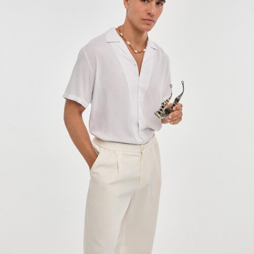 Camisa Blanca Básica Manga Corta