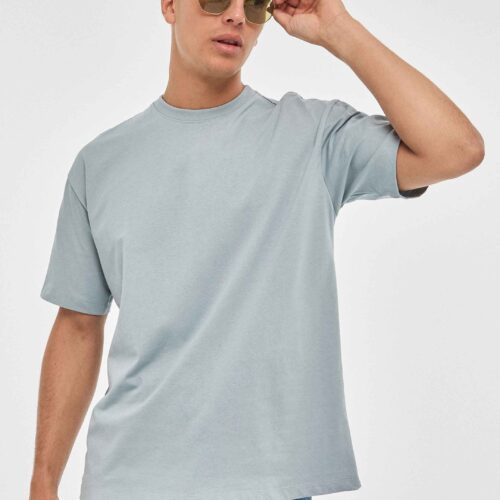 Camiseta Azul Celeste Básica Oversize Manga Corta