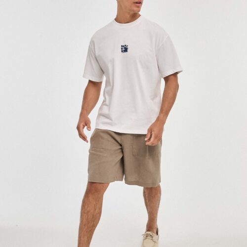 Camiseta Blanca Oversize Manga Corta Sun Surf