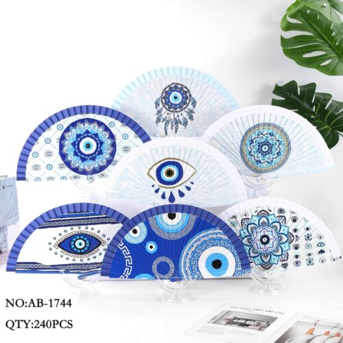 Abanico Pequeño Estampado Ojo Turco