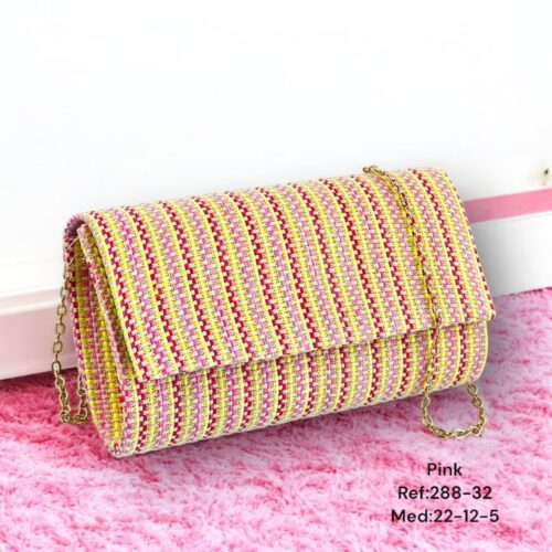 Bolso de Mano Rayas Multicolor  Solapa