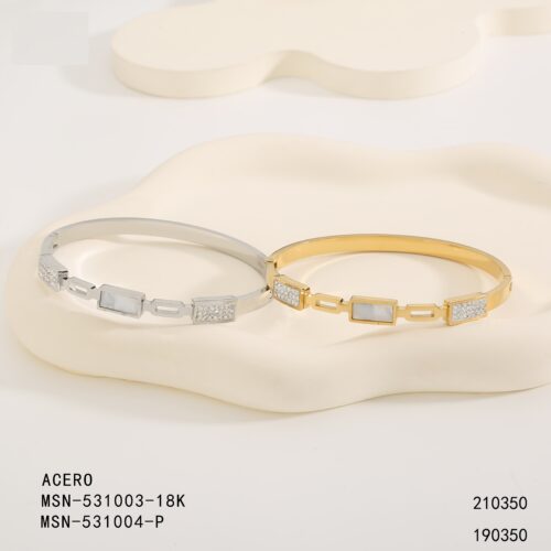 Pulsera Rígida Acero Circonitas