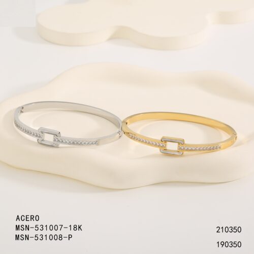 Pulsera Rígida Acero Circonitas