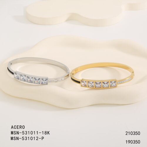 Pulsera Rígida Acero Circonitas