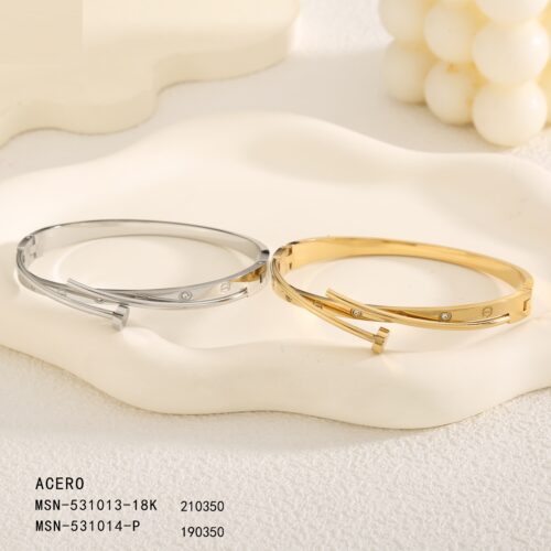 Pulsera Rígida Acero Clavo