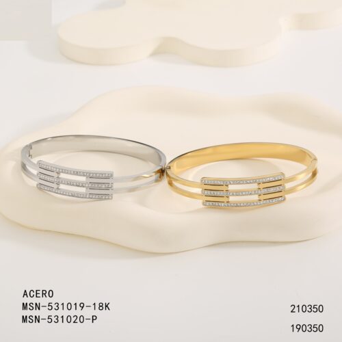 Pulsera Rígida Acero Circonitas