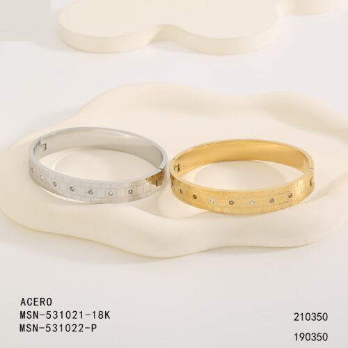 Pulsera Rígida Acero Circonitas