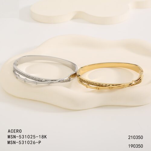 Pulsera Rígida Acero Doble Efecto