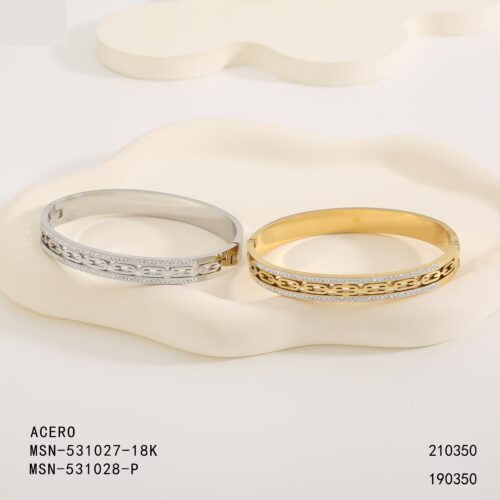 Pulsera Rígida Acero Circonitas