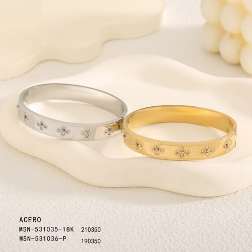 Pulsera Rígida Acero Circonitas