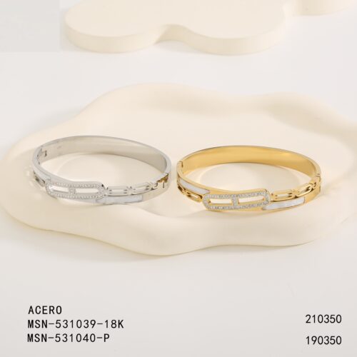 Pulsera Rígida Acero Circonitas