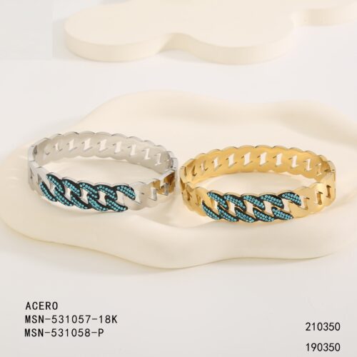 Pulsera Rígida Acero Cadena