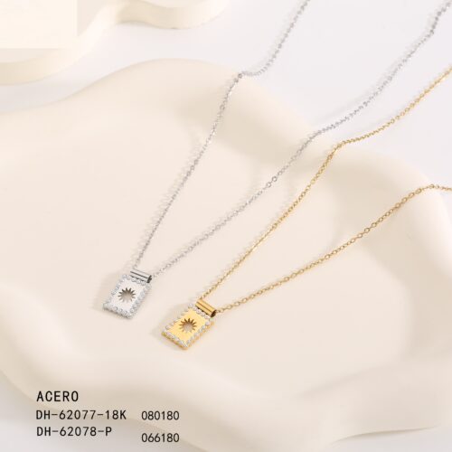 Collar Acero Perlado Sol