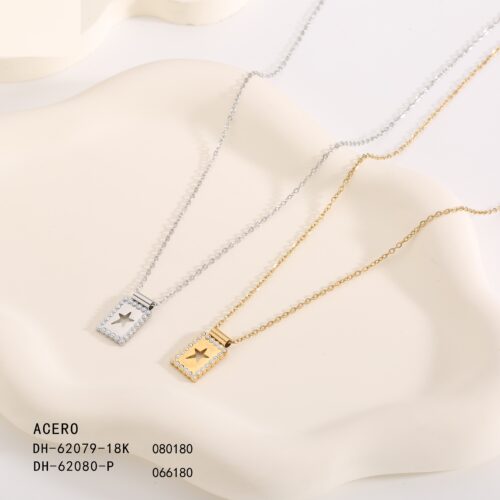 Collar Acero Perlado Estrella