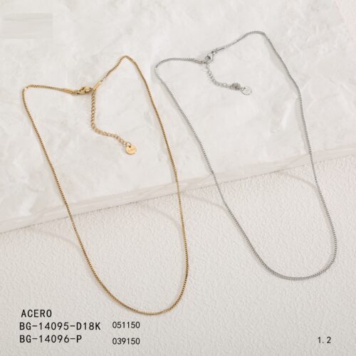 Collar Cadena Fina Trenzada Acero