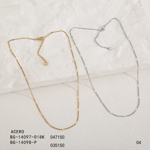 Collar Cadena Fina Trenzada Acero