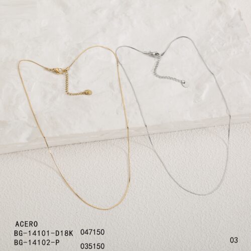 Collar Cadena Fina Trenzada Acero