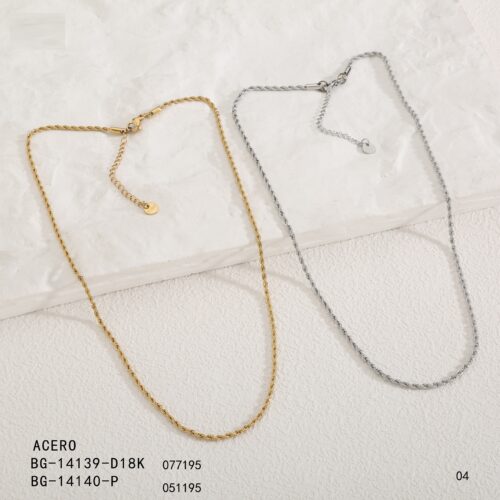 Collar Cadena Tipo Cuerda Acero